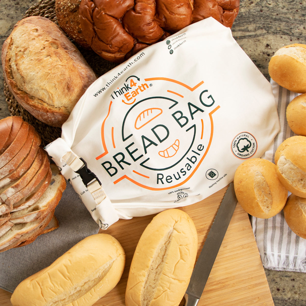 Organic Cotton Bread Bag