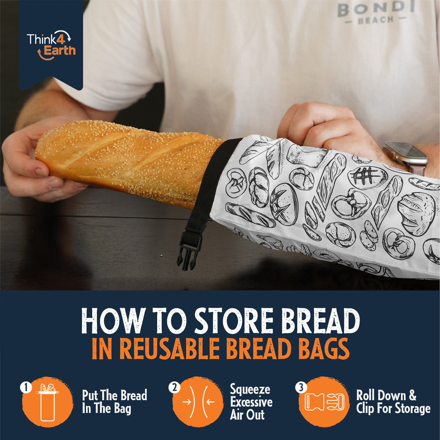 Reusable Baguette Bag 2 Pack