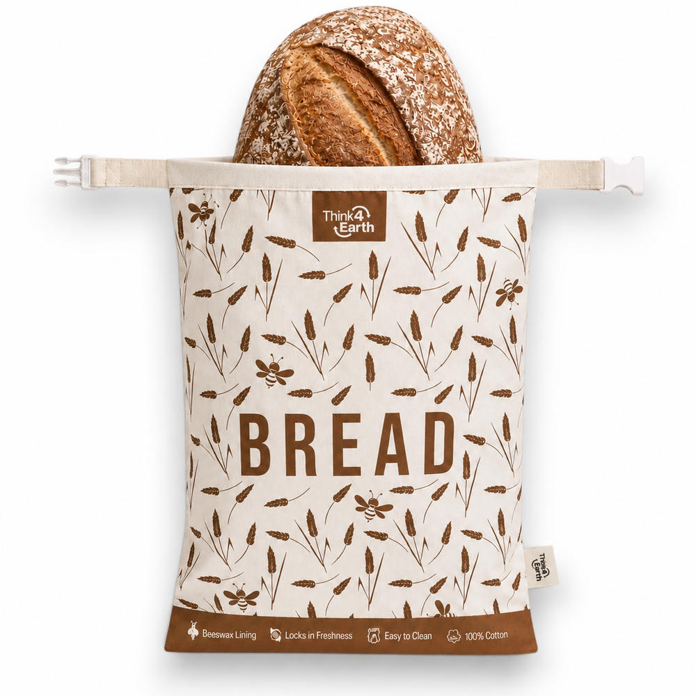 Beeswax-Lined Cotton Bread Bags - Brown