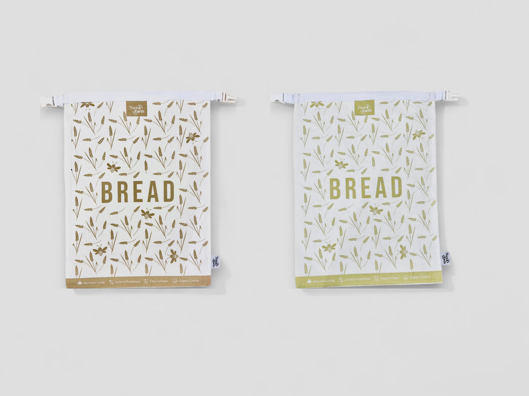 Beeswax-Lined Organic Cotton Bread Bags - Yellow