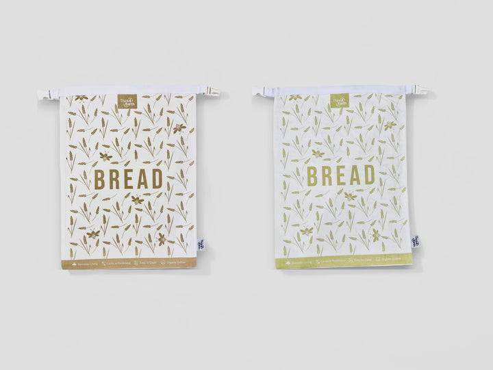 Beeswax-Lined Organic Cotton Bread Bags - Yellow
