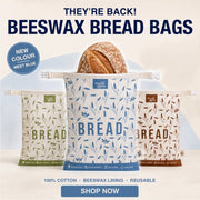 Beeswax-Lined Cotton Bread Bags - Green – photo 2