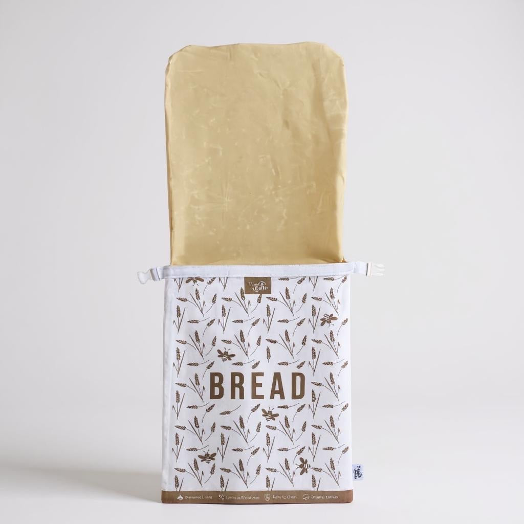 Beeswax-Lined Organic Cotton Bread Bags - Brown