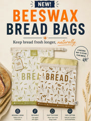 Beeswax-Lined Cotton Bread Bags - Blue